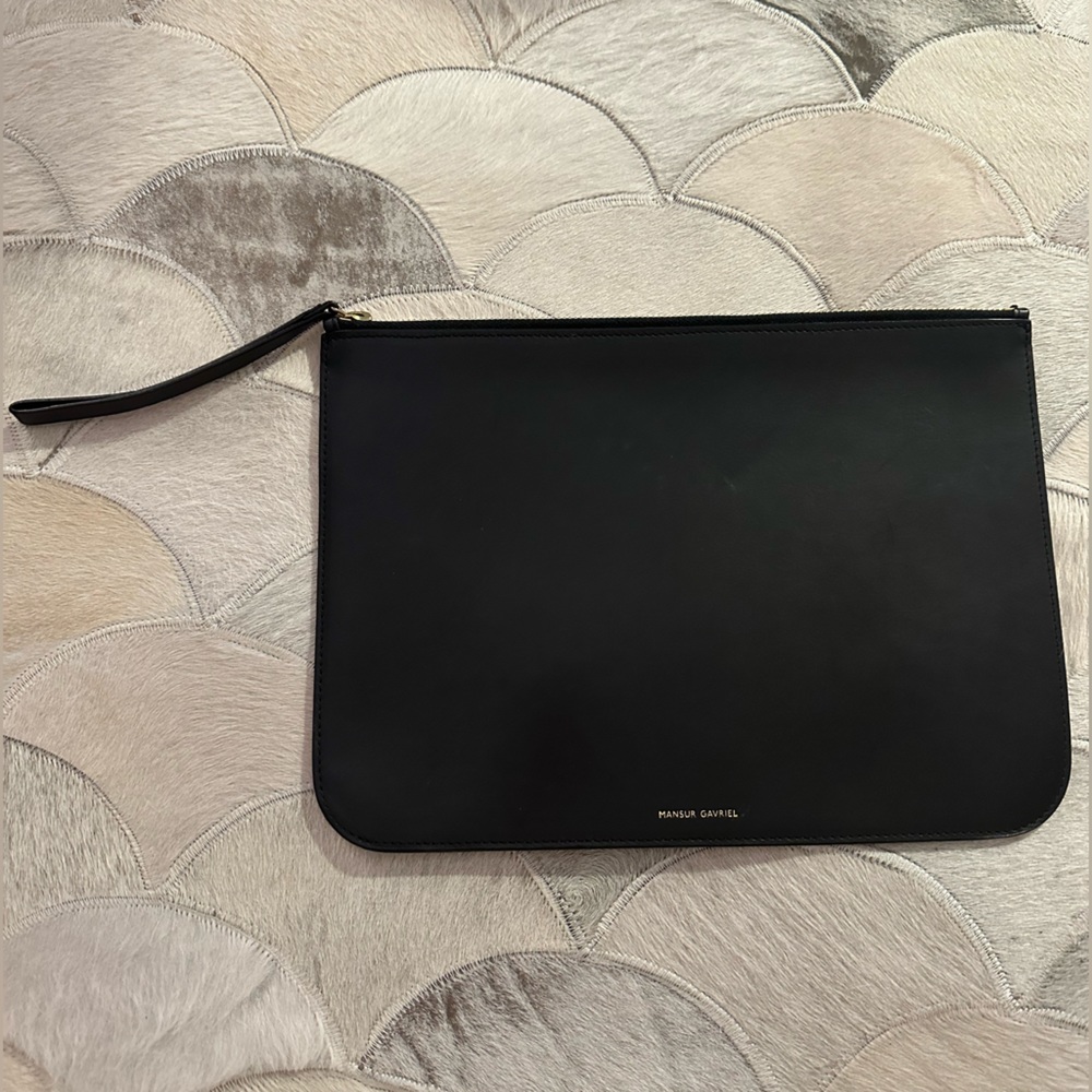 Mansur Gavriel Black Leather Clutch